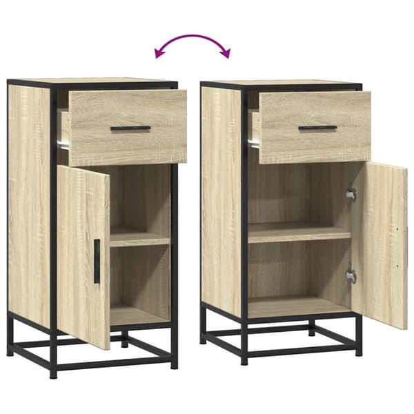 vidaXL Skjenk sonoma eik 35,5x35x76 cm konstruert tre og metall
