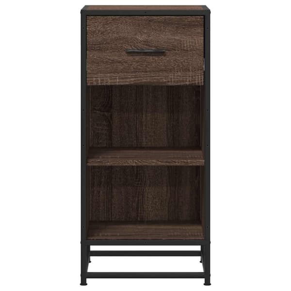 vidaXL Skjenk brun eik 35,5x35x76 cm konstruert tre og metall