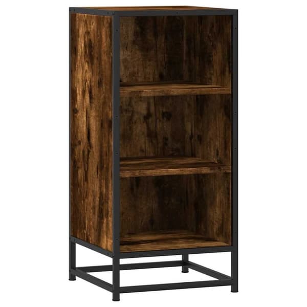 vidaXL Skjenk røkt eik 35,5x35x76 cm konstruert tre og metall