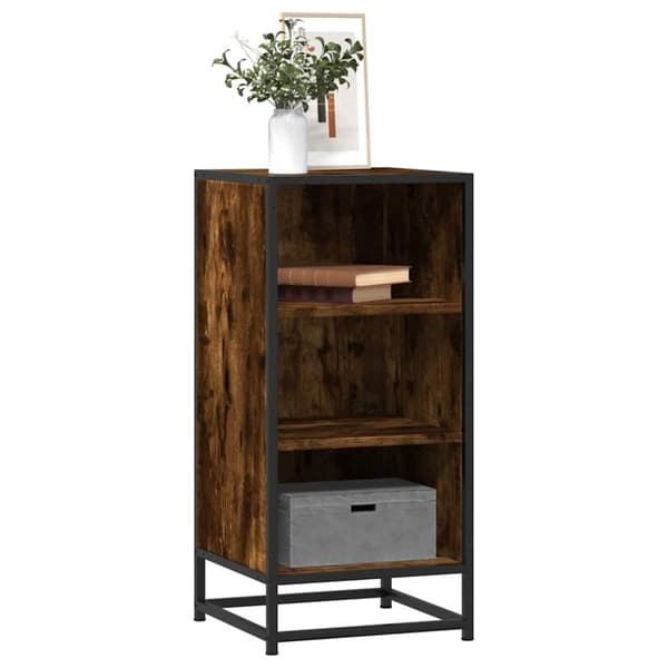 vidaXL Skjenk røkt eik 35,5x35x76 cm konstruert tre og metall