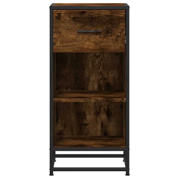 vidaXL Skjenk røkt eik 35,5x35x76 cm konstruert tre og metall