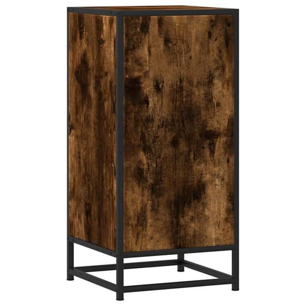 vidaXL Skjenk røkt eik 35,5x35x76 cm konstruert tre og metall