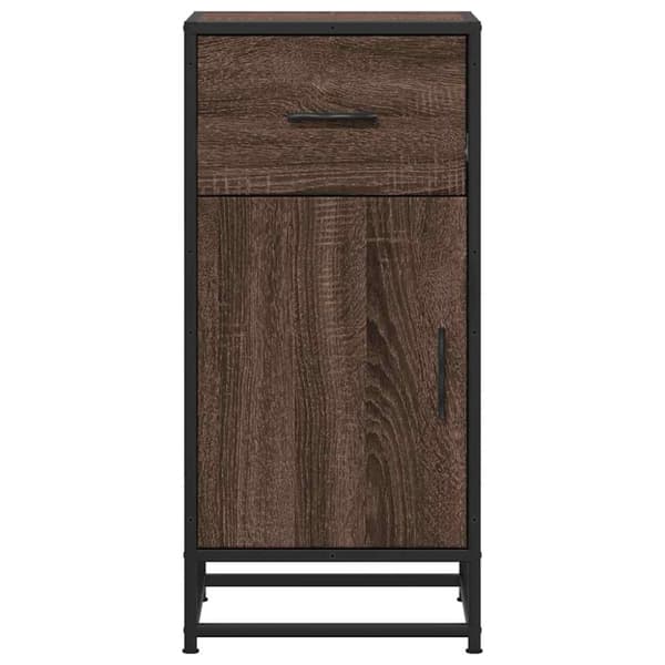 vidaXL Skjenk brun eik 35,5x35x76 cm konstruert tre og metall