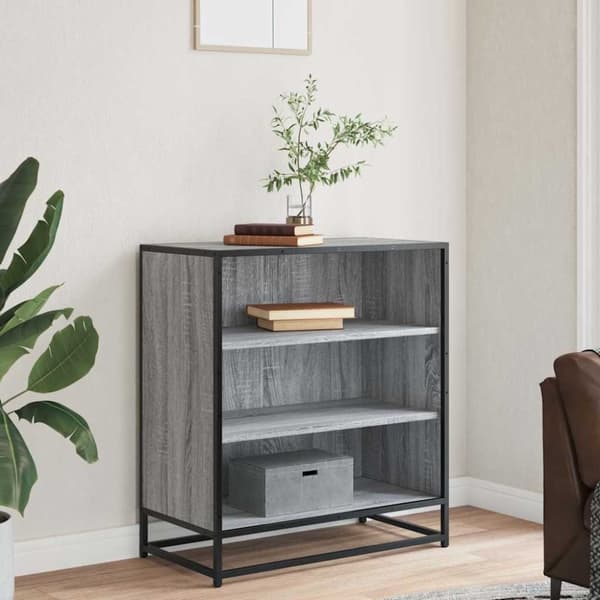 vidaXL Skänk grå sonoma 68x35x76 cm konstruerat trä och metall