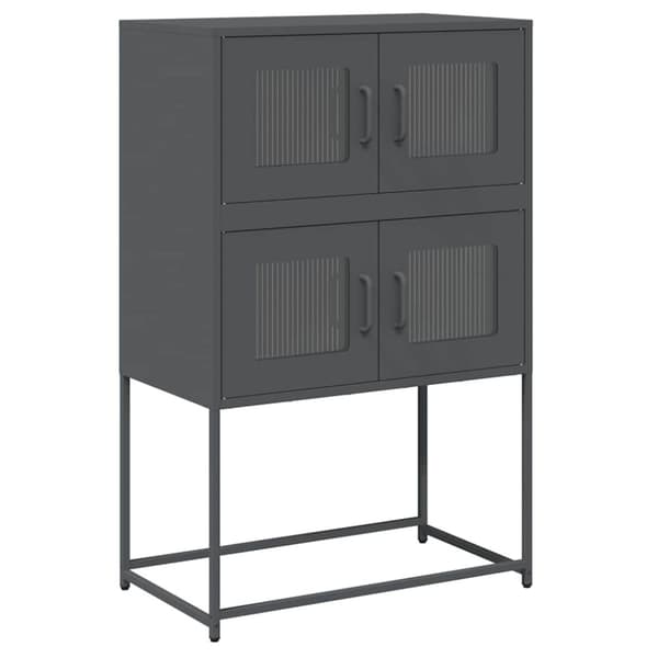 vidaXL Highboard Antrasitt 68x39x107 cm Stål