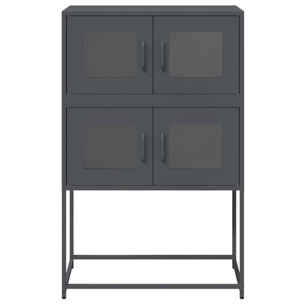 vidaXL Highboard Antrasitt 68x39x107 cm Stål