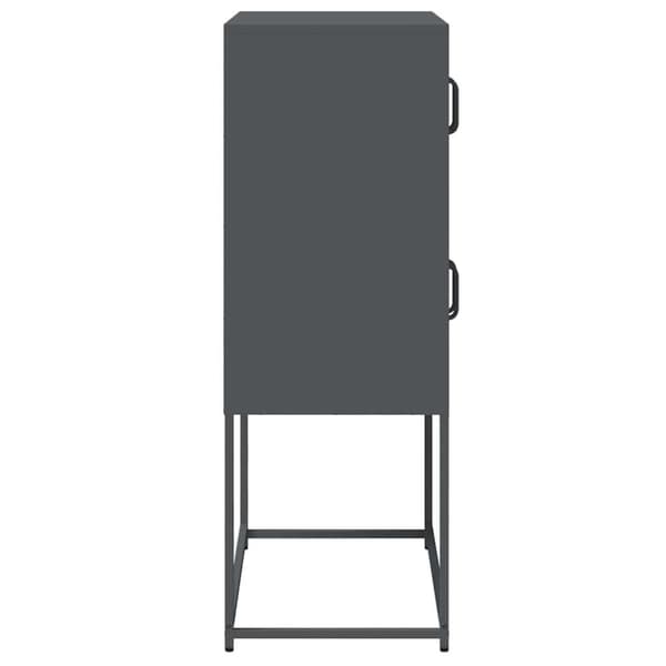 vidaXL Highboard Antrasitt 68x39x107 cm Stål