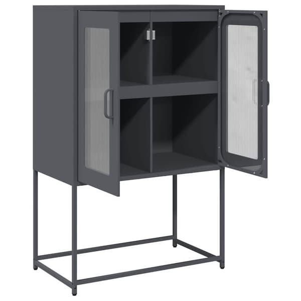 vidaXL Highboard Antrasitt 68x39x107 cm Stål