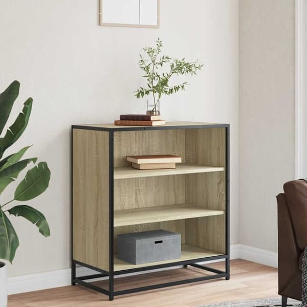 vidaXL skab 68x35x76 cm konstrueret træ og metal sonoma-eg