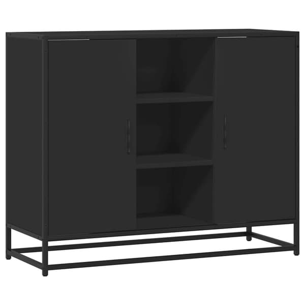 vidaXL skænk 92x35x76 cm konstrueret træ sort