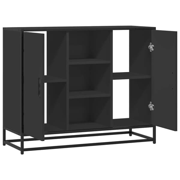 vidaXL skænk 92x35x76 cm konstrueret træ sort