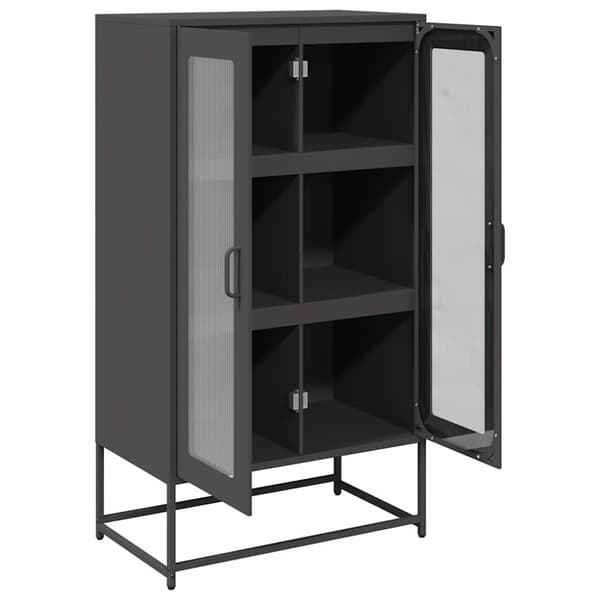 vidaXL Highboard Musta 68x39x123 cm Teräs