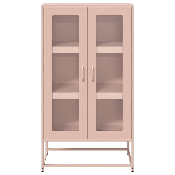 vidaXL højskab 68x39x123 cm stål lyserød
