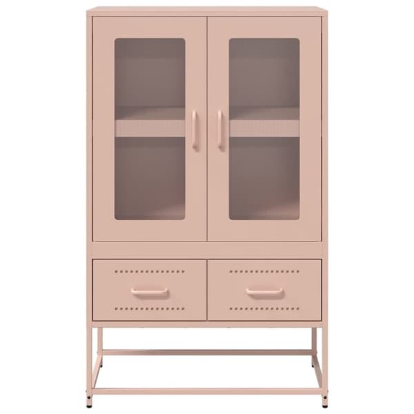 vidaXL skab 68x39x111,5 cm stål lyserød