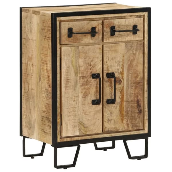 vidaXL Skjenk med 2 skuffer 53x31x72 cm heltre mango og jern