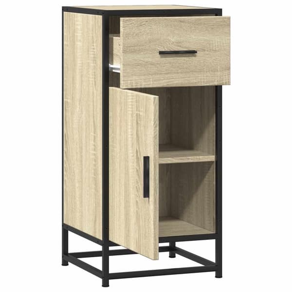 vidaXL Senkki Sonoma tammi 35,5x35x76 cm tekninen puu ja metalli