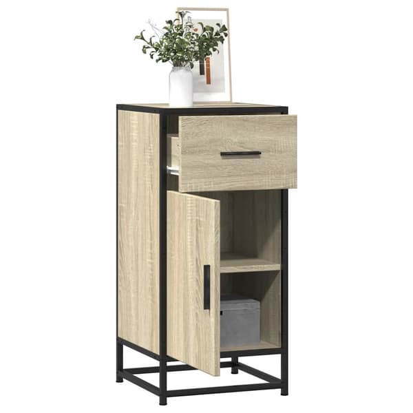 vidaXL Senkki Sonoma tammi 35,5x35x76 cm tekninen puu ja metalli