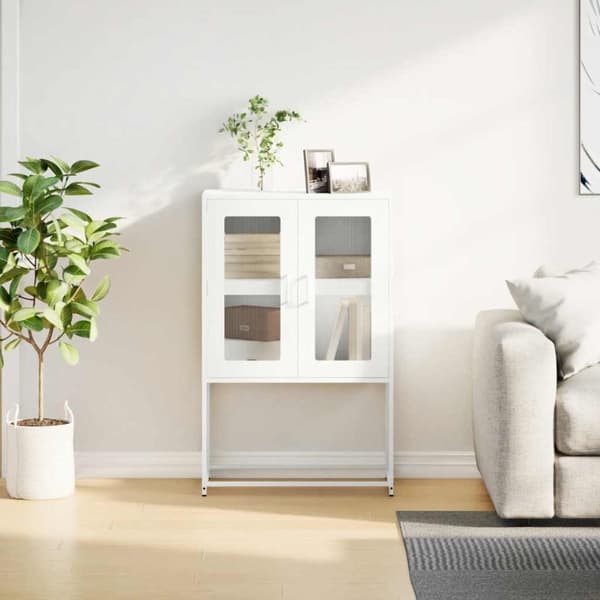 vidaXL Highboard Hvit 68x39x107 cm Stål