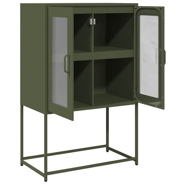 vidaXL Highboard Olivengrønn 68x39x107 cm Stål