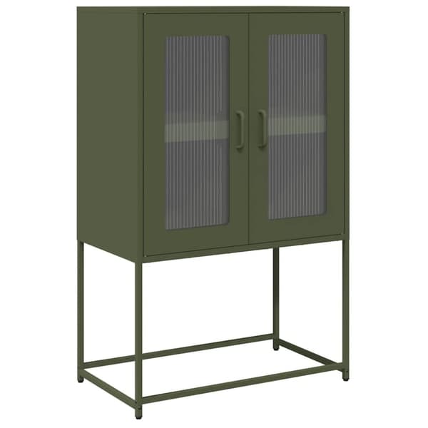 vidaXL Highboard Olivengrønn 68x39x107 cm Stål