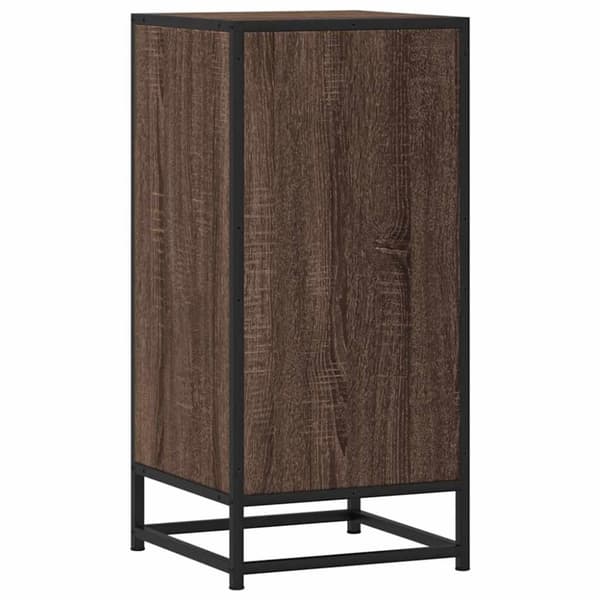 vidaXL skab 35,5x35x76 cm konstrueret træ og metal brun egetræsfarve