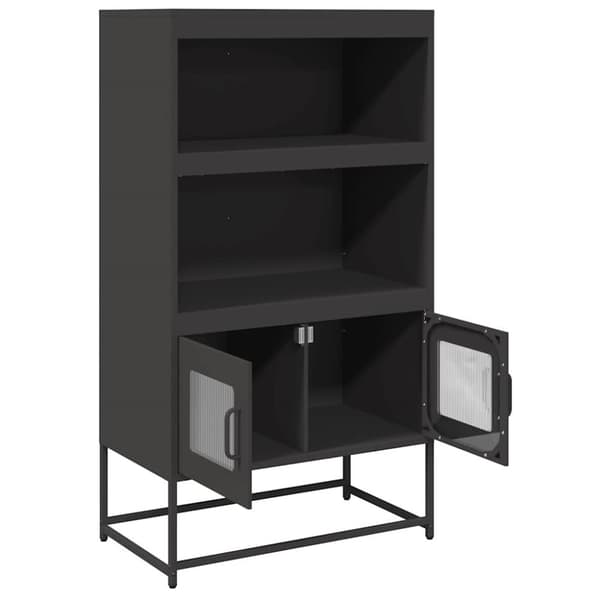 vidaXL Highboard Musta 68x39x123 cm Teräs