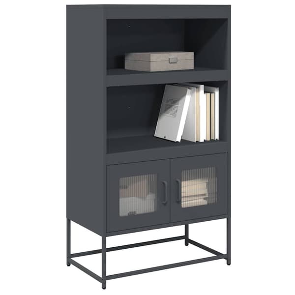 vidaXL Highboard Antrasiitti 68x39x123 cm terästä