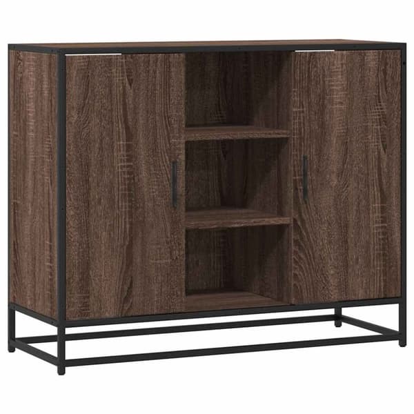 vidaXL skænk 92x35x76 cm konstrueret træ brun egetræsfarve