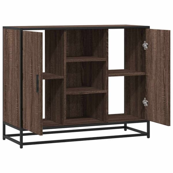 vidaXL skænk 92x35x76 cm konstrueret træ brun egetræsfarve