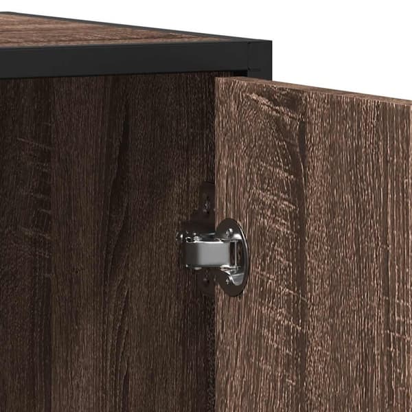 vidaXL skænk 92x35x76 cm konstrueret træ brun egetræsfarve