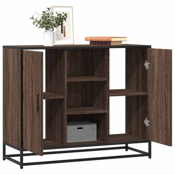 vidaXL skænk 92x35x76 cm konstrueret træ brun egetræsfarve