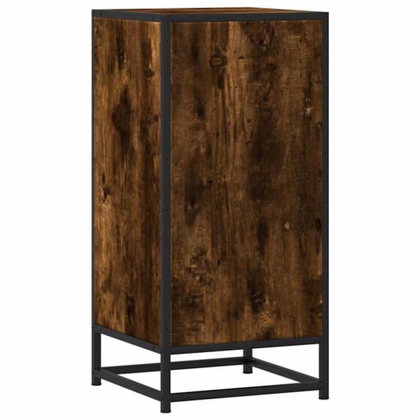 vidaXL skab 35,5x35x76 cm konstrueret træ og metal røget egetræsfarve