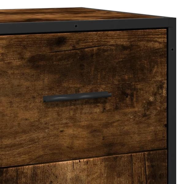 vidaXL skab 35,5x35x76 cm konstrueret træ og metal røget egetræsfarve