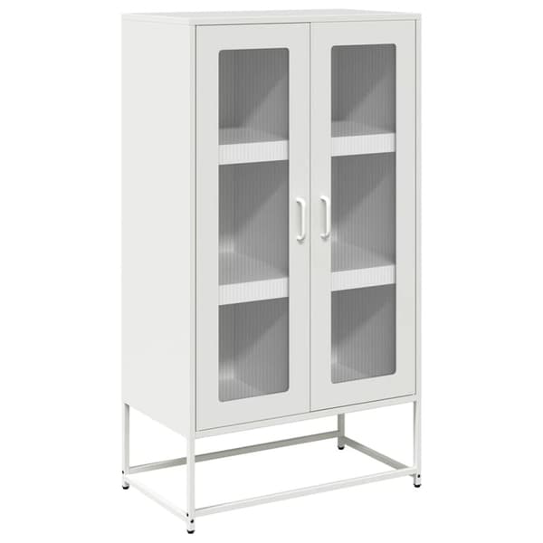 vidaXL Highboard hvit 68x39x123 cm stål