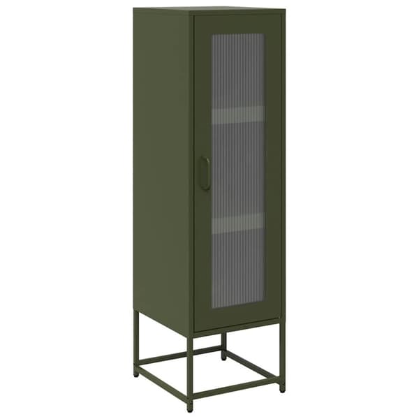 vidaXL Highboard Olivengrønn 36x39x123 cm Kaldvalset stål