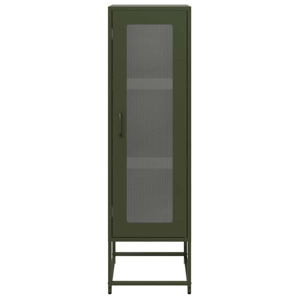 vidaXL Highboard Olivengrønn 36x39x123 cm Kaldvalset stål