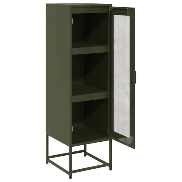 vidaXL Highboard Olivengrønn 36x39x123 cm Kaldvalset stål