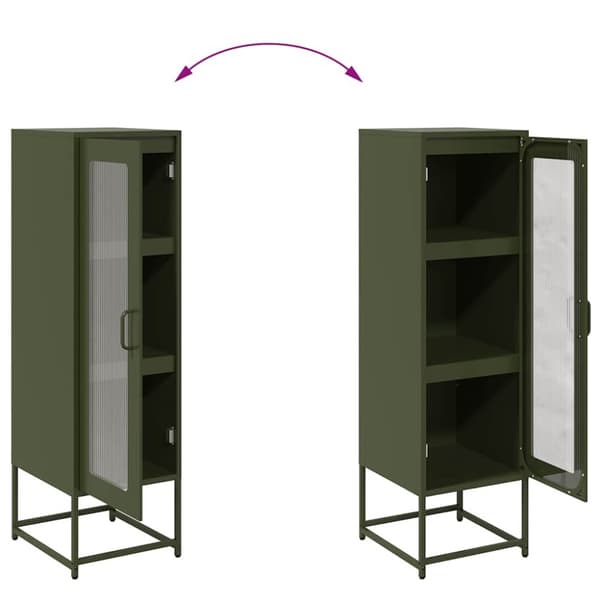 vidaXL Highboard Olivengrønn 36x39x123 cm Kaldvalset stål