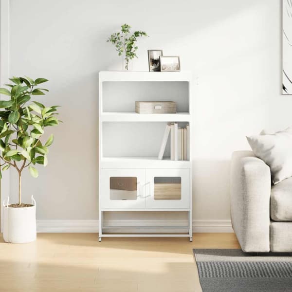 vidaXL Högbord vit 68x39x123 cm stål