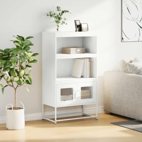 vidaXL Högbord vit 68x39x123 cm stål