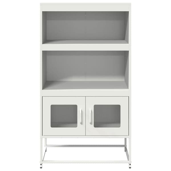 vidaXL Högbord vit 68x39x123 cm stål
