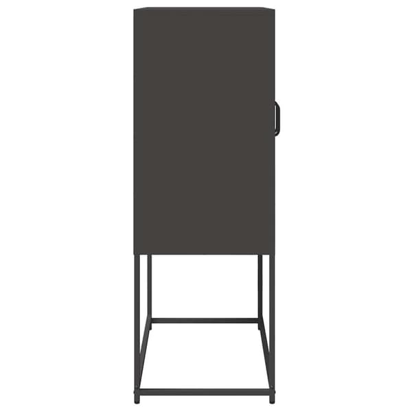 vidaXL Highboard Sort 68x39x107 cm Stål