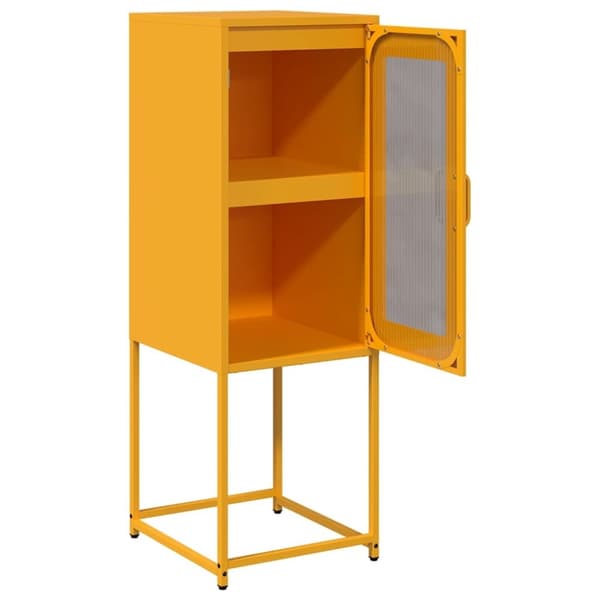 vidaXL skab 36x39x107 cm koldvalset stål sennepsgul