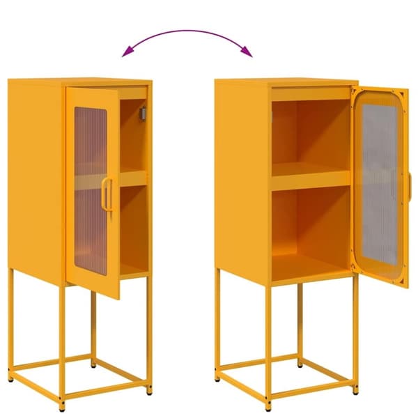 vidaXL skab 36x39x107 cm koldvalset stål sennepsgul