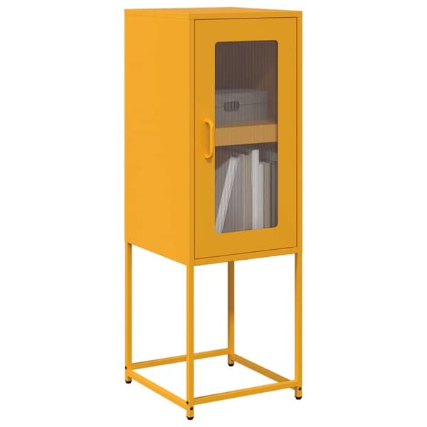 vidaXL skab 36x39x107 cm koldvalset stål sennepsgul