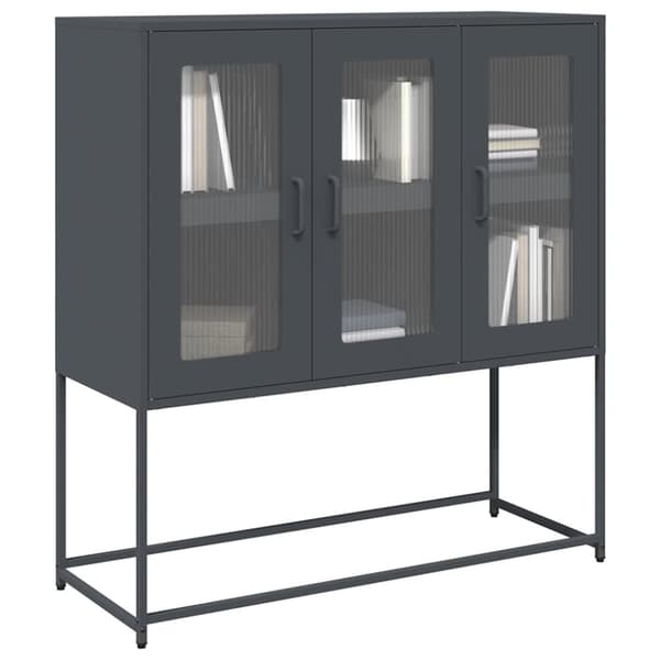 vidaXL skænk 100,5x39x107 cm koldvalset stål antracitgrå