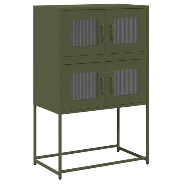 vidaXL Highboard Olivengrønn 68x39x107 cm Stål