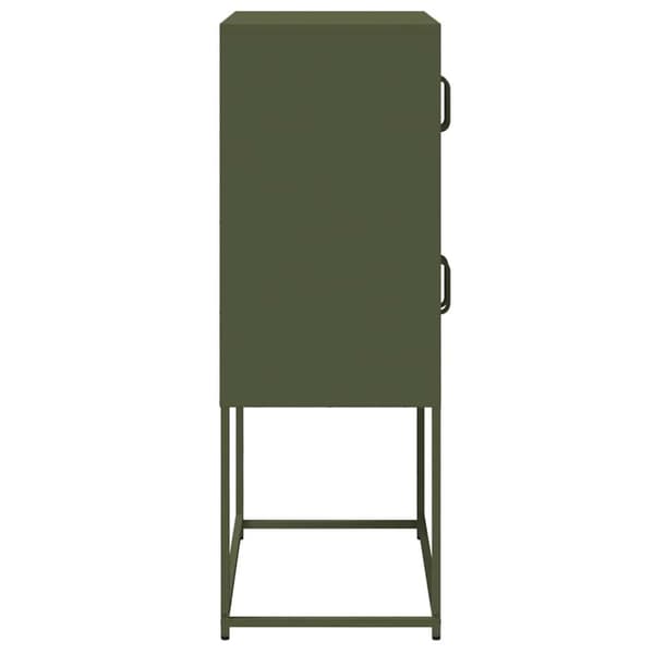 vidaXL Highboard Olivengrønn 68x39x107 cm Stål