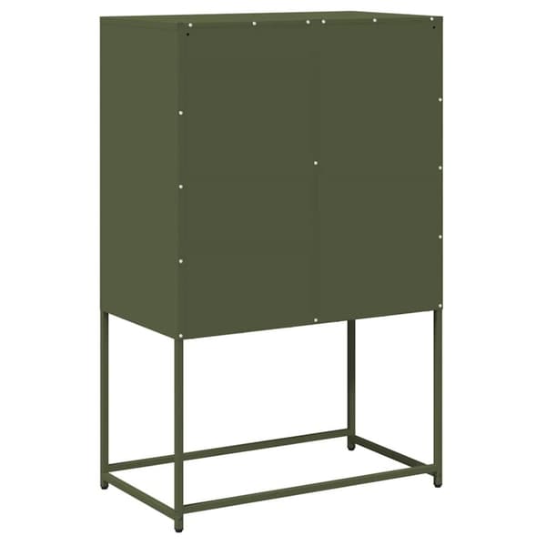 vidaXL Highboard Olivengrønn 68x39x107 cm Stål