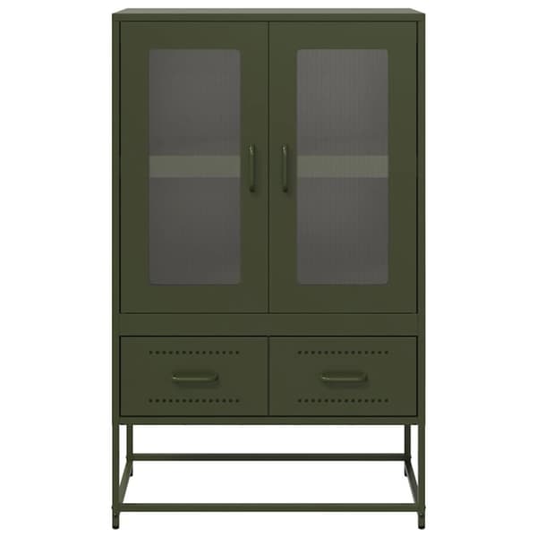 vidaXL Highboard olivengrønn 68x39x111,5 cm stål